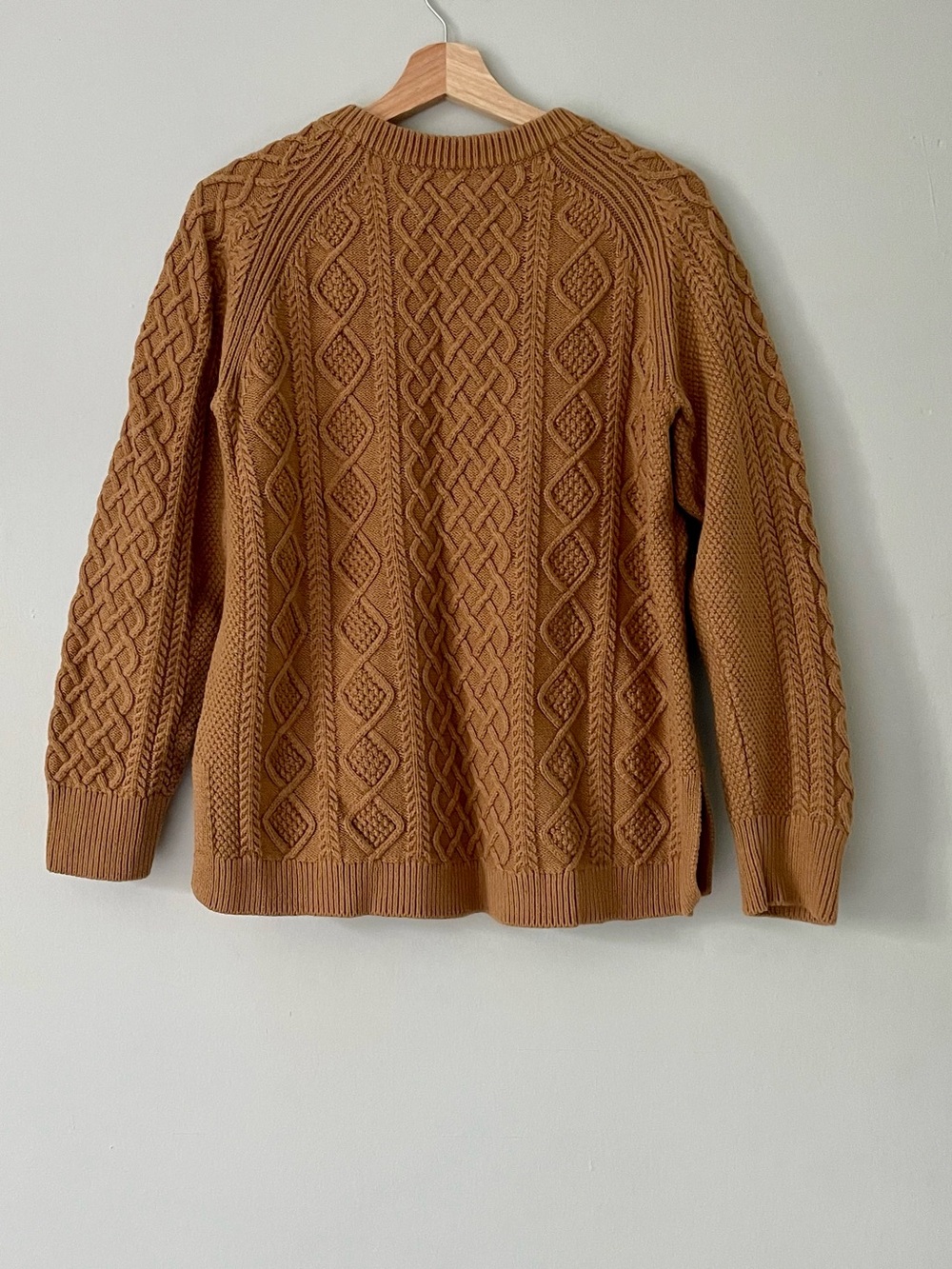 J Crew Cotton Camel Cable Knit Sweater - Picture 2 of 4
